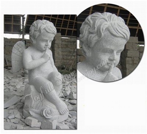 Grey Granite Angel Statue,Child Sculpture