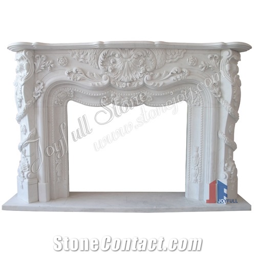 White Marble Fireplace, Modern Mantels, Indoor Fireplace, Hunan White Marble Fireplaces