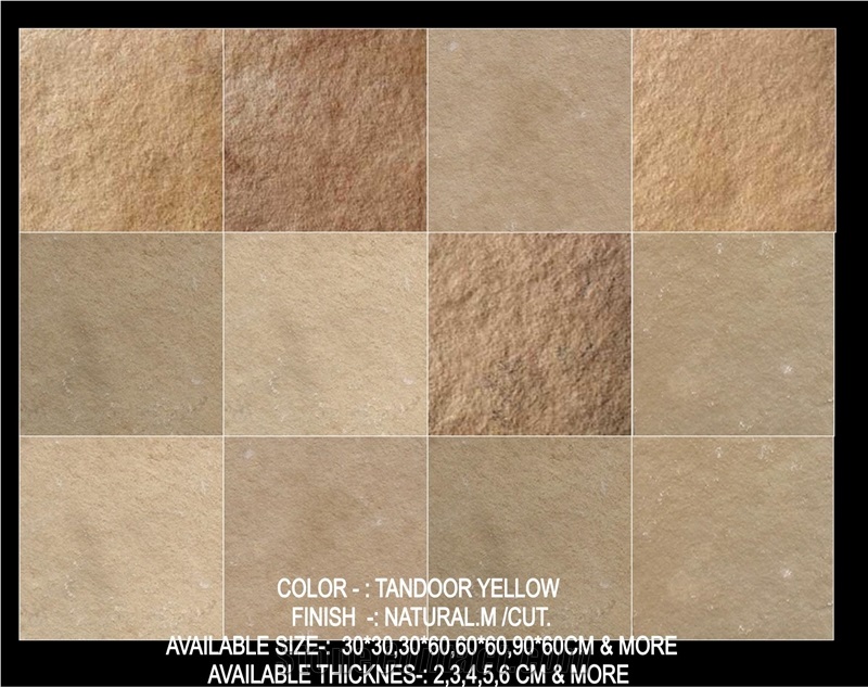 India Tandoor Yellow Limestone Slabs & Tiles from India