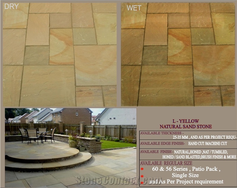 L-Yellow Natural Sandstone Slabs & Tiles