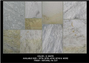 S White Quartzite Slabs & Tiles, India White Quartzite