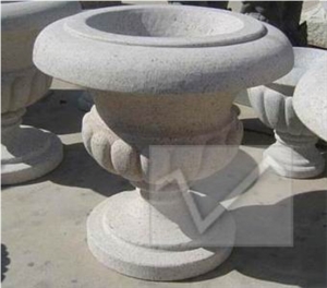China Grey Granite Flower Pot