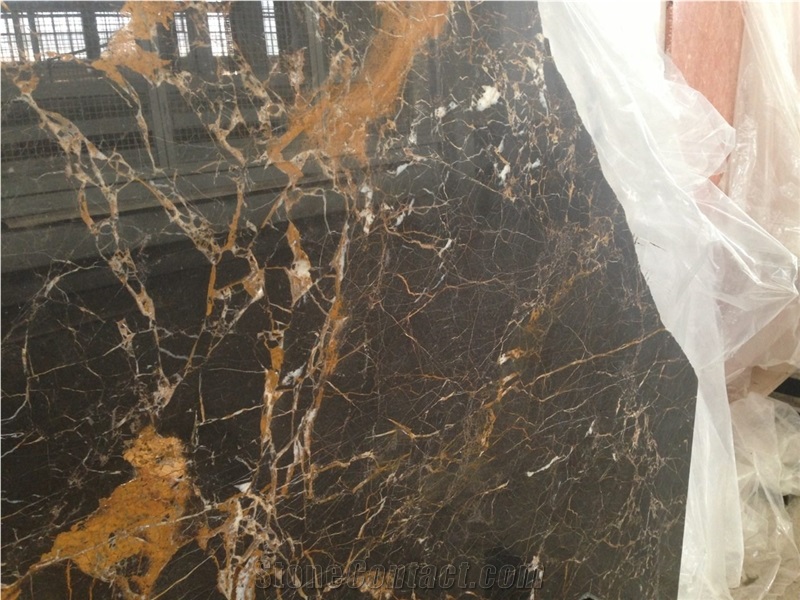 Golden Galaxy Marble Slabs & Tiles, Black Gold Marble Slabs, Covering Tiles Polished