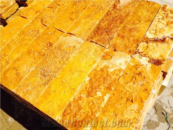 Golden Travertine - Split Face 30x10 cm