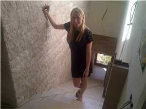 Ivory Travertine - Split Face 10xfl - Application