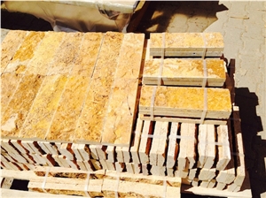 Yellow Travertine - Split Face 10xfl