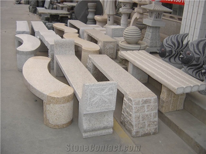 Chinese Granite Garden Benches Sale,Shanxi Black Granite Monumental Bench
