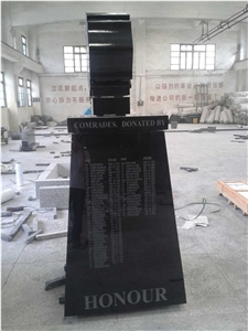 High Polished Shanxi Black Granite Tombstone