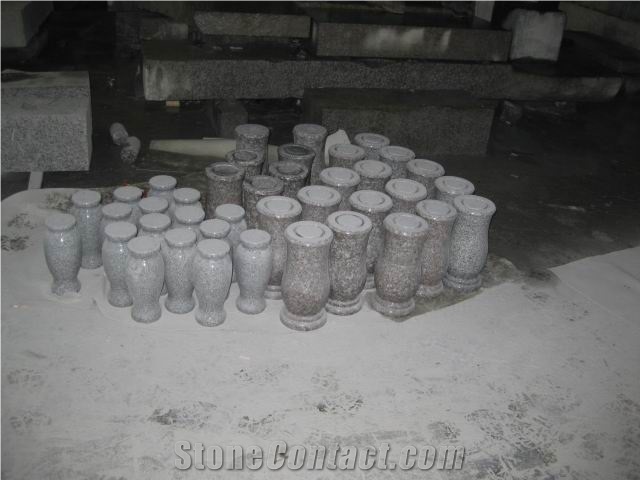 Natural Cemetery Granite Vases,Shanxi Black,G603,G654,Tan Brown,Blue Pearl Granite Vases