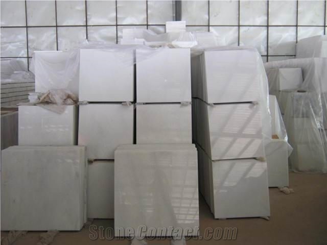 Solid Surface White Crystal Artificial Marble Tiles, China White Artificial Stone