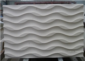 Natural Limestone 3d Wall Covering Panels, Beige Limestone Wall