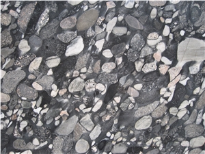 Black Mosaic Granite Slabs,Black Marinace