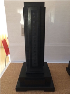 Zhengxin Incense Pedestal 2, Diamond Black Granite Artifacts & Handcrafts