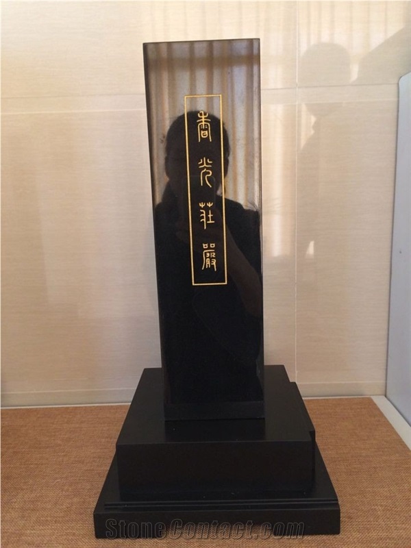 Zhengxin Incense Pedestal 3, Diamond Black Granite Artifacts & Handcrafts