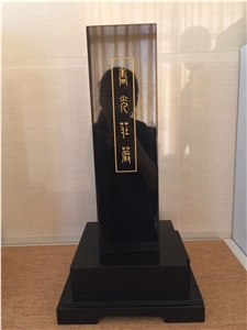 Zhengxin Incense Pedestal 3, Diamond Black Granite Artifacts & Handcrafts