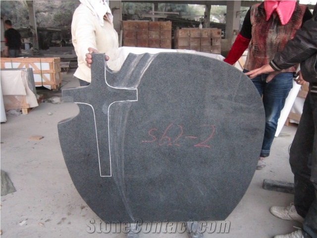 China Impala Padang Dark Grey G654 Polished Granite Black Tombstone & Monuments, Custom Engraved Headstone Gravestone with Rose, Cross, Single Double Design Cemetery Stone, Manufacturer Factory
