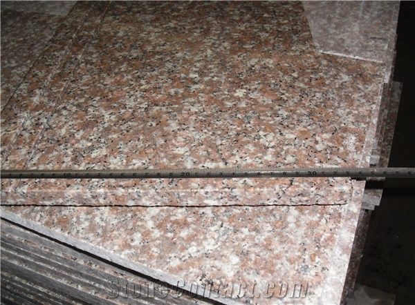 Chinese Popular Cheap G687 Peach Blossom Red Pink Color Granite Polished Steps, Stairs Treads Risers Threshold with Bullnose/Round Edge, Natural Building Stone Interior Decoration Quarry Owner Factory