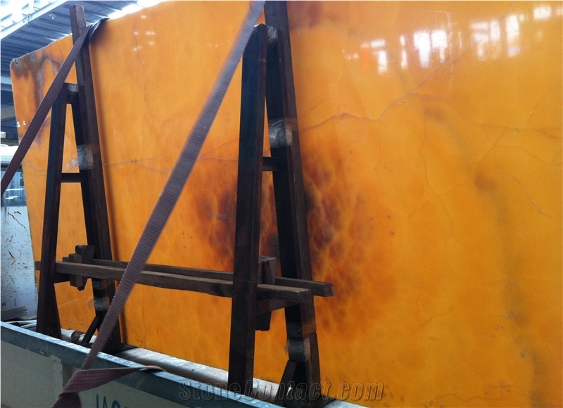 Orange Onyx Tiles & Slabs, Pakistan Yellow Onyx