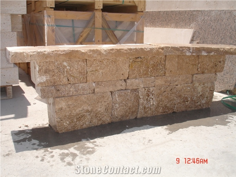 Wallstone Blockstep Travertine Block