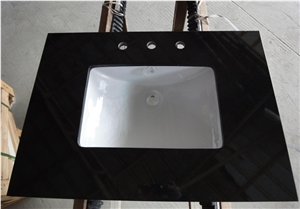 China Absolute Black Granite Vanity Tops