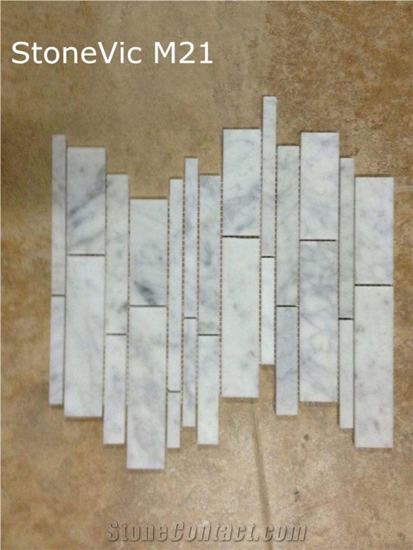 Bianco Carrara Marble Chips Mosaic