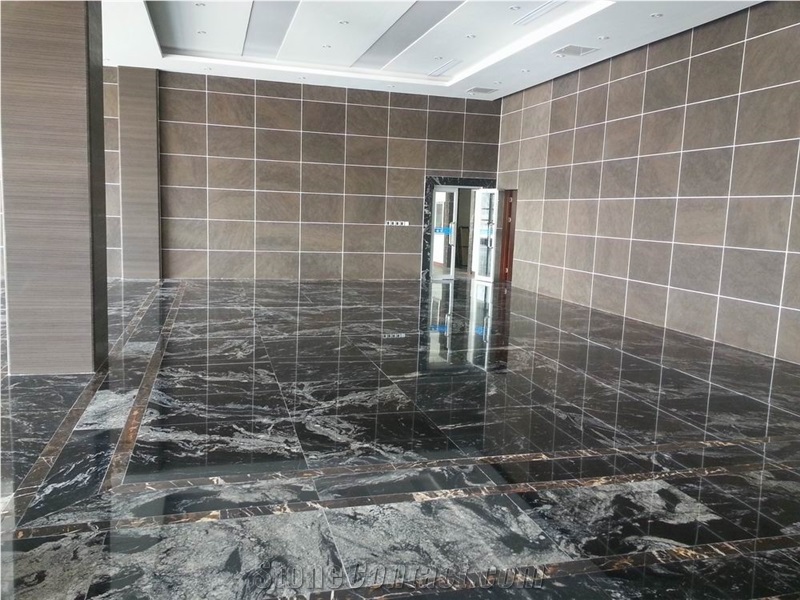 China Titanium Black Granite Floor Tiles, Black Granite 