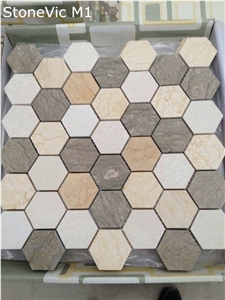 Hexagon Marble Mosaic Pattern