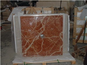 Red Marble Shower Base/Shower Tray
