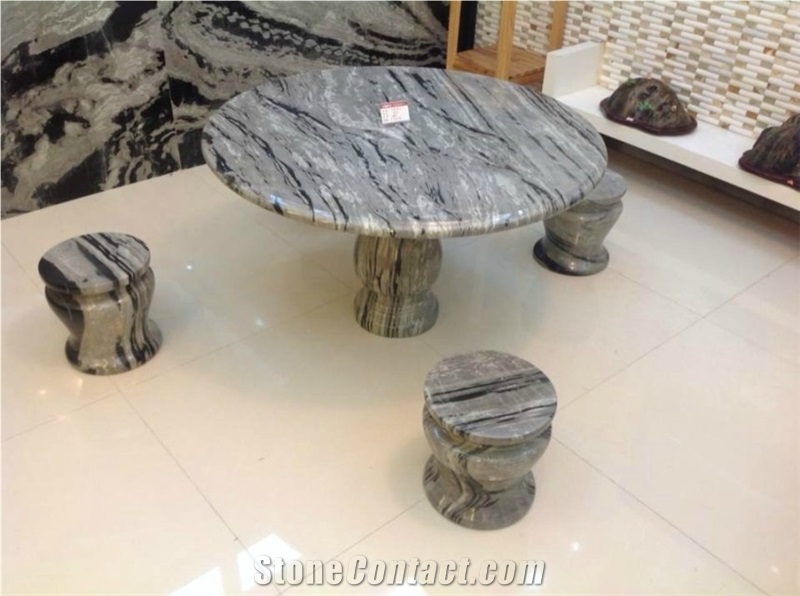Black and Grey Natural Stone Table No.18