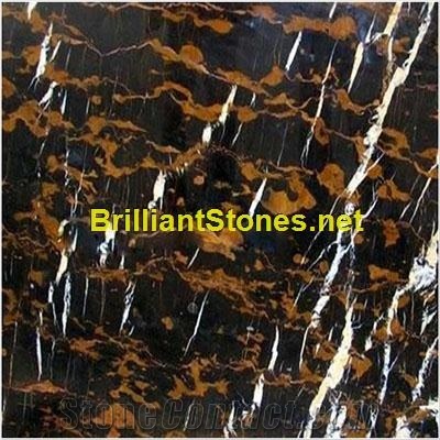 Afghanistan Black Portoro Marble Slabs & Tiles