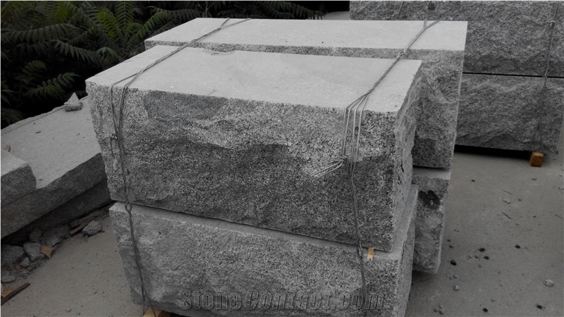 Split Surface Mushroom Stone Wall Stone,G341 Grey Granite Wall