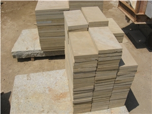 Teakwood Yellow Sandstone Slabs & Tiles, China Yellow Sandstone