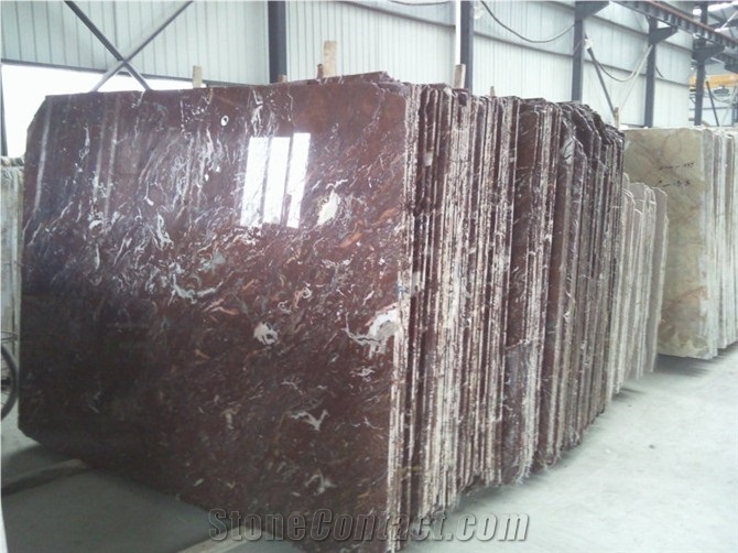 Colorful Coral Marble Slabs & Tiles, China Red Marble
