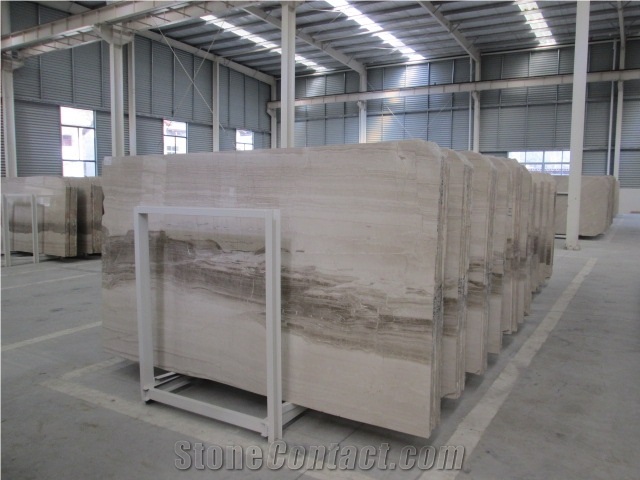 Zebra Wooden Beige Marble Wall Slabs, China Beige Marble