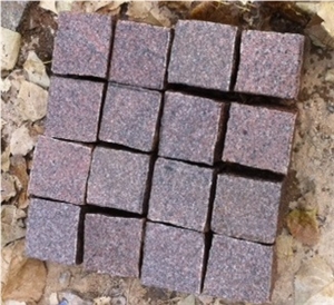 G354 Red Granite Cubes,Cobble Stone