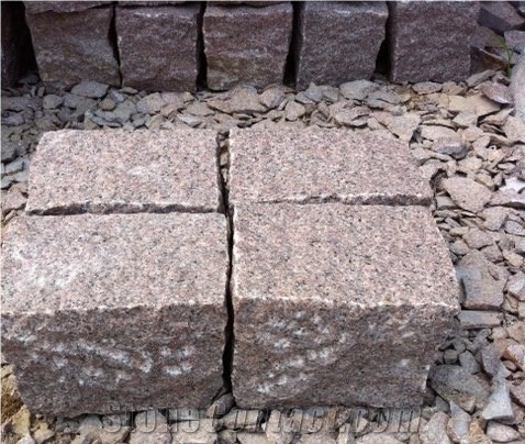 G354 Red Granite Cubes,Cobble Stone