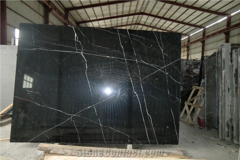 China Nero Marquina Marble Tiles & Slabs, China Black Marble Flooring &Walling