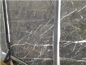 Black and Gold Marble Slabs & Tiles, Iran Black Marble, Golden Black Marble