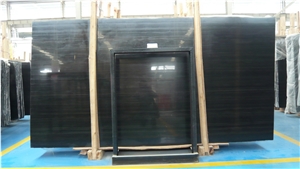 Imperial Black Wood Grain Marble Slabs