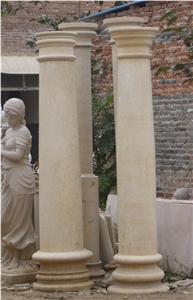 Column Pillar Building Material, Hy Brown Limestone Columns