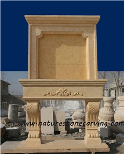 Egypt Beige Limestone Fireplace Mantel