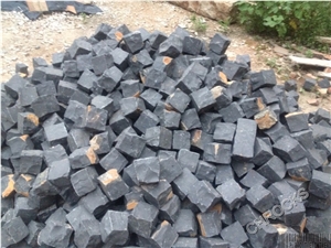 Black Basalt Cobble Stone, Black G684 Cube Stone,Black Porfido Stone,Black Cobble Stone