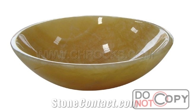 China Honey Onyx Wash Basin,China Yellow Onyx Sinks,Yellow Onyx Round Bathroom Sink