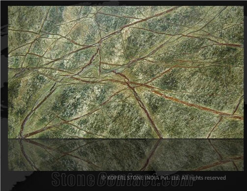 India Rain Forest Green Marble Slabs, Tiles