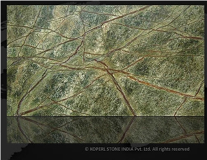 India Rain Forest Green Marble Slabs, Tiles