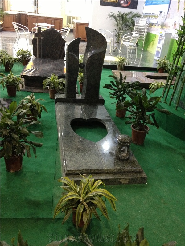 China Factory Supply Heart Granite Tombstone Monument Cemetery Garden