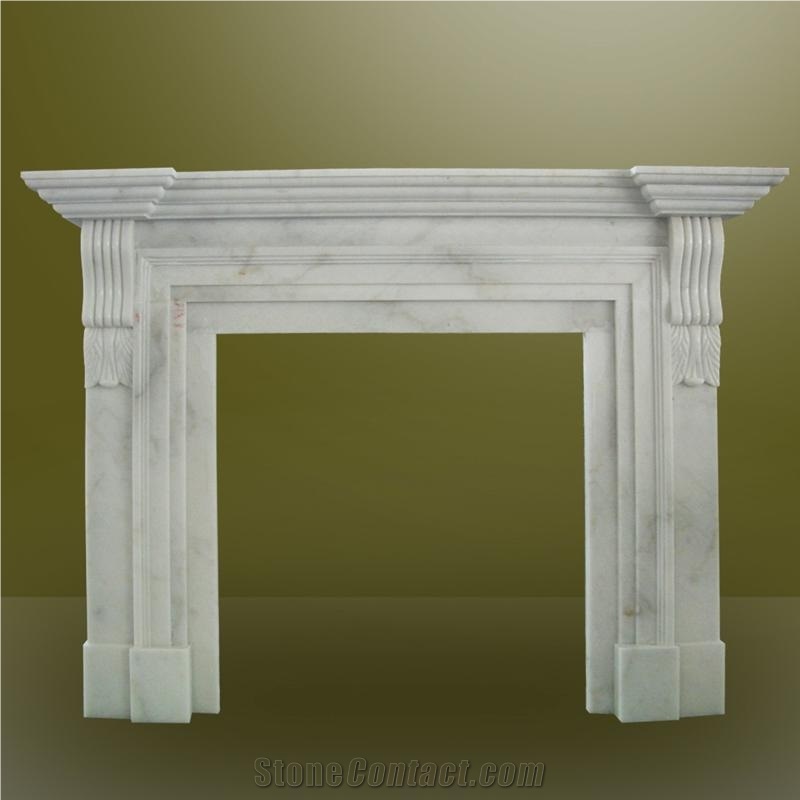Bianco Carrara White Marble Fireplace,White Marble Fireplaces