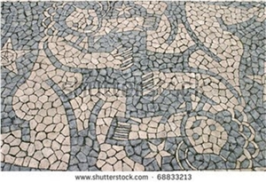 Black and White Mosaic Stone Pattern