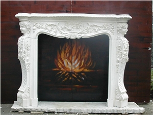 Dw Indoor Electric Fireplace Without Remote Control,White Marble Fireplace