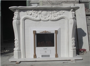 Dw Solid Stone Marble Fireplace, White Marble Fireplaces